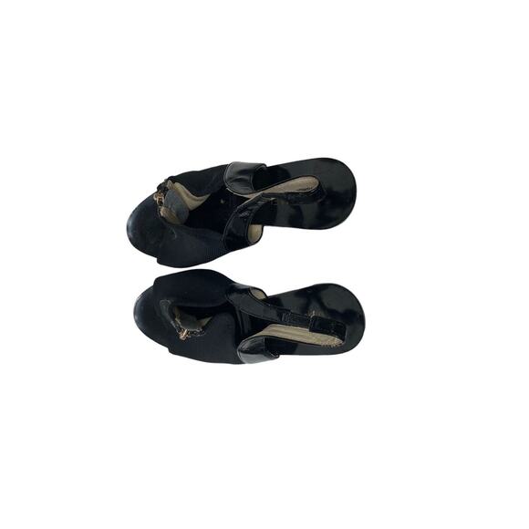 Michael Kors Open Toe Front Zipper Slingback Heels Sandals Size 8 Black - Picture 8 of 10